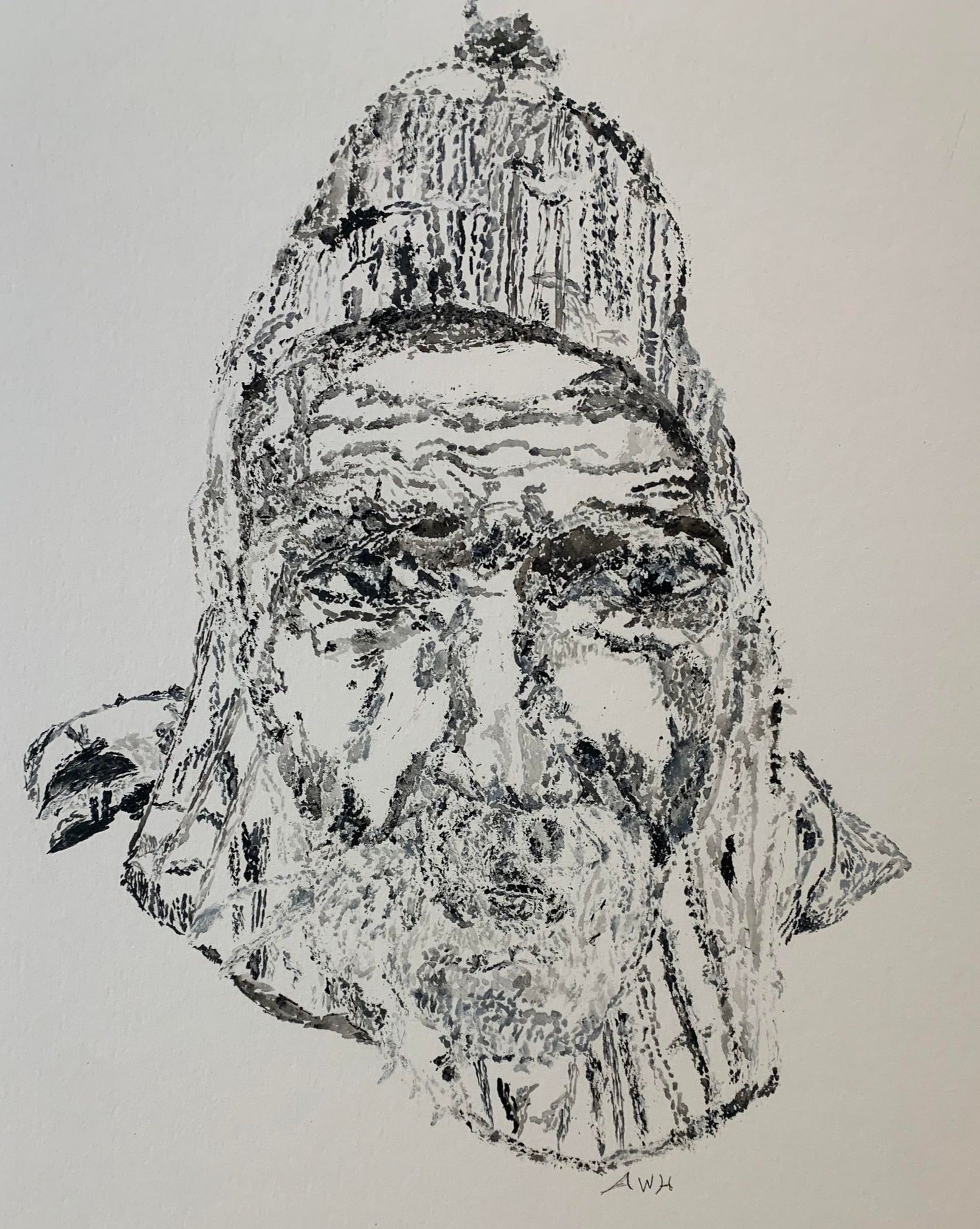 Den gamle mannen, innrammet