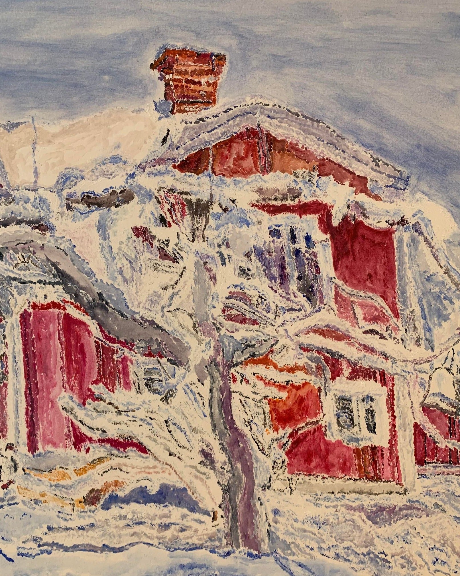 Vinter i hagen, innrammet