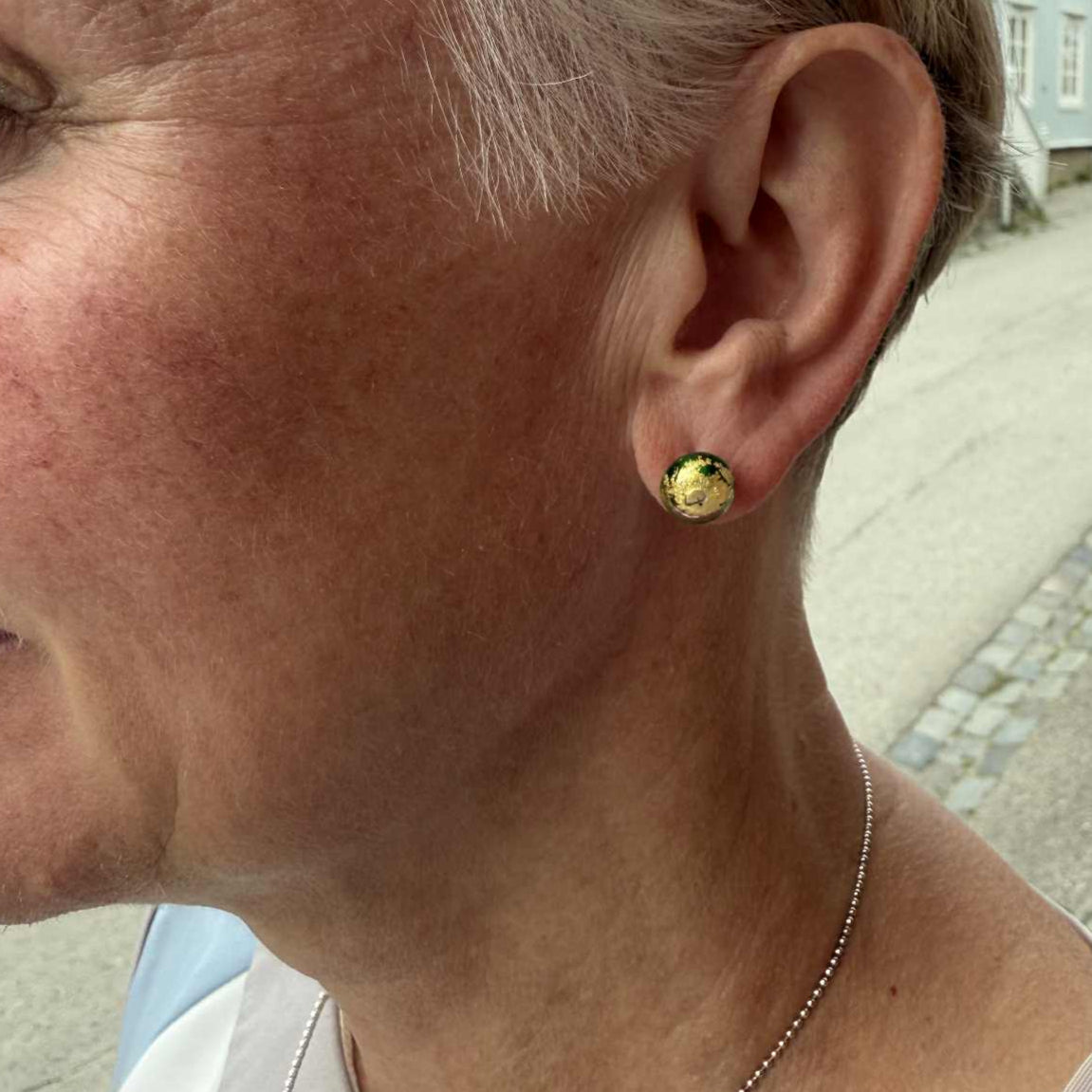 Ørepynt i glass: Goldleaf, studs