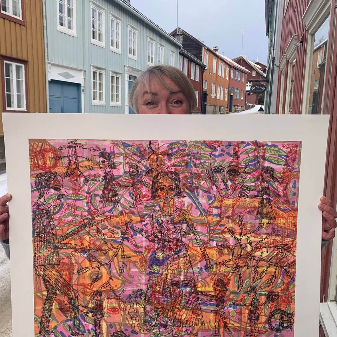 Kunst og kaos litografi av Kjell Erik Killi-Olsen