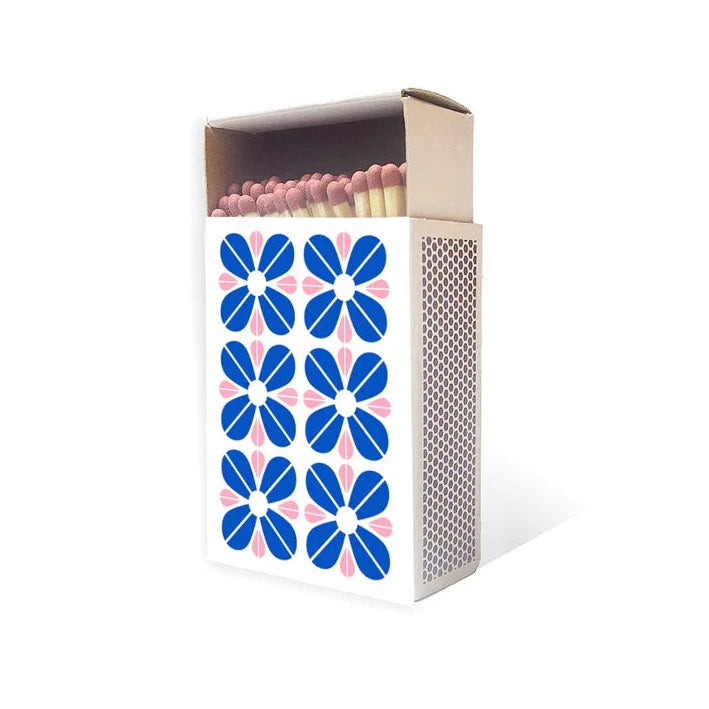 Fyrstikkeske: Retro big flower, mellomstor